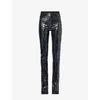 RICK OWENS LILLIES CARMEN SEQUIN-EMBELLISHED SKINNY HIGH-RISE STRETCH-WOVEN TROUSERS