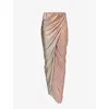 RICK OWENS LILLIES VERED DRAPED SLIM-FIT STRETCH-WOVEN MAXI SKIRT