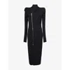 Rick Owens Lillies Womens Black Asymmetric-zip Woven Coat In Black