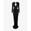 Rick Owens Lillies Womens Black Poppy Long-sleeve Jersey Gown In Black