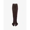 Rick Owens Lillies Womens Black Poppy Jersey Maxi Skirt In Brown