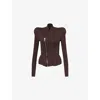 Rick Owens Lillies Womens Raisin Princess Panelled Woven Jacket In Brown