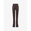 Rick Owens Lillies Womens Raisin Carmen Split-hem Jersey Trousers In Purple
