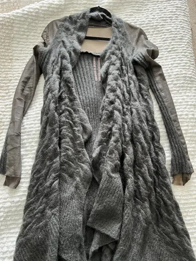 Pre-owned Rick Owens “limo” F/w 2011 Long Draping Cardigan In Grey