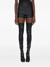 Rick Owens Black Leather Solid Shorts In Black
