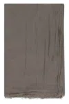 Rick Owens Scarf Linen Blend Fringed Edges In Gray