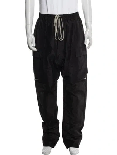 Pre-owned Rick Owens Linen Cargo Pants In Black