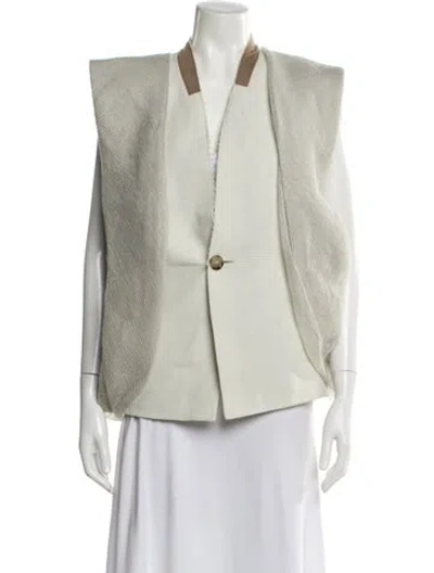 Pre-owned Rick Owens Linen Colorblock Pattern Vest In Neutral
