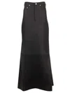 Rick Owens Linen Twill Long Skirt Jackets Black In Black