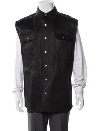 Pre-owned Rick Owens Linen Vest In Black
