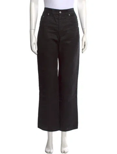 Pre-owned Rick Owens Linen Wide Leg Pants In Black