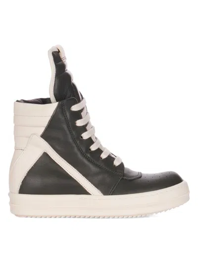 Rick Owens Little Boy's & Boy's Geobasket Leather High-top Sneakers In Green
