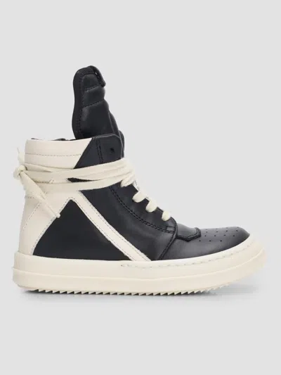 Rick Owens Little Kid's & Kid'sgeobaskets Scarpe In Pelle High-top Sneakers In Black
