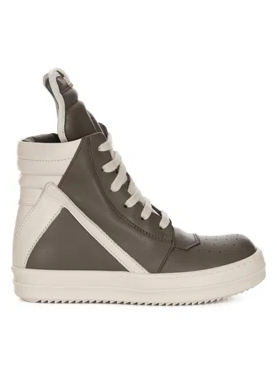 Rick Owens Little Kid's & Kid'sgeobaskets Scarpe In Pelle High-top Sneakers In Brown