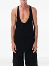 Rick Owens Pony Tank Slim In Organic Cotton Jersey In Black