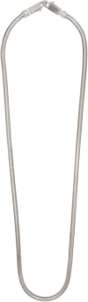 Rick Owens Silver Snake Chain Crossbody Strap In Gray