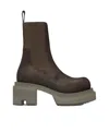 Rick Owens 45mm Tractor Nubuck Ankle Boots In Black