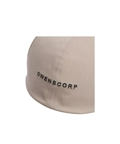 Rick Owens Logo Canvas Baseball Cap In Brown