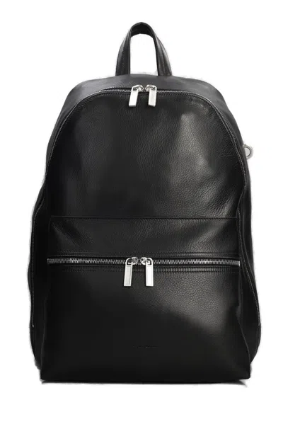 Rick Owens Logo Debossed Zipped Laptop Backpack In Black