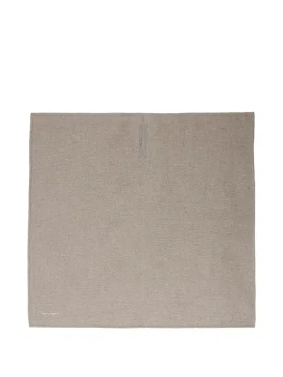 Rick Owens Logo-detail Blanket In Neutral