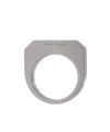 Rick Owens Logo Detail Ring In Gray