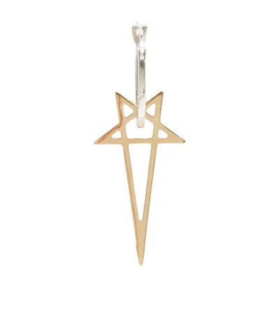 Rick Owens Logo Earrings In Yellow