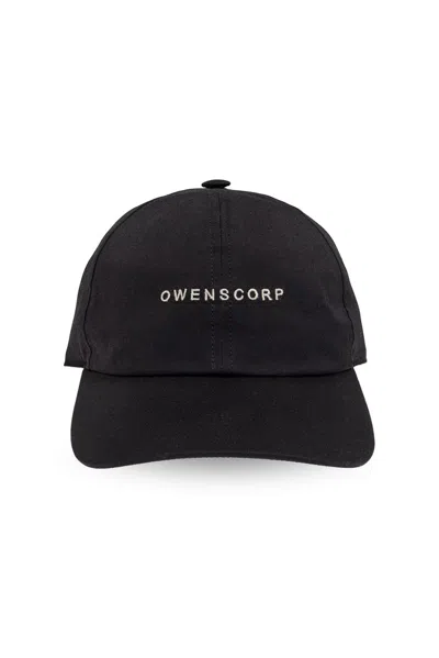 Rick Owens Logo Embroidered Baseball Cap In Black