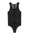 Rick Owens Logo-embroidered Mesh Tank Top In Black