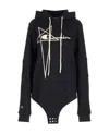 Rick Owens Logo-embroidered Organic-cotton Hoodie In Black