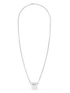 Rick Owens Dogtag Charm Necklace In 银色