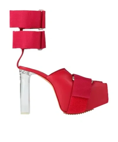 Rick Owens Logo High-heeled Sandals In Red