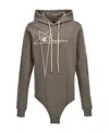 Rick Owens Champion X Hooded Bodysuit In Gray