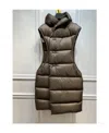 Rick Owens Logo Long Sleeveless Down Jacket In Multicolor