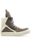 Rick Owens Logo-patch Sneakers In Grau