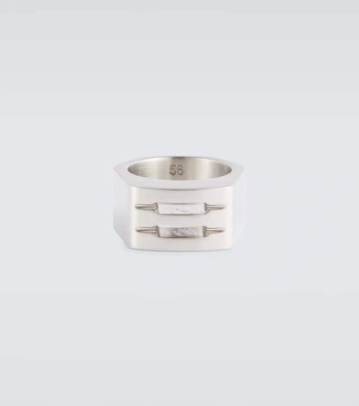 Rick Owens Logo Ring In Silver