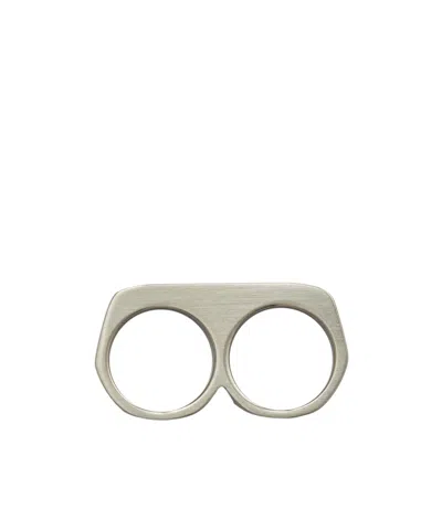 Rick Owens Logo Ring In Yellow