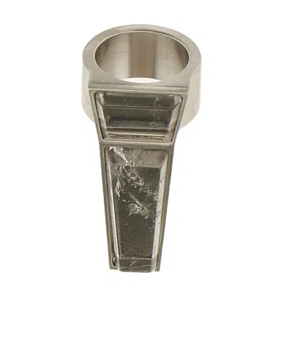 Rick Owens Logo Ring In Yellow