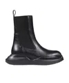 Rick Owens Logo Round Head Short Boots In Black