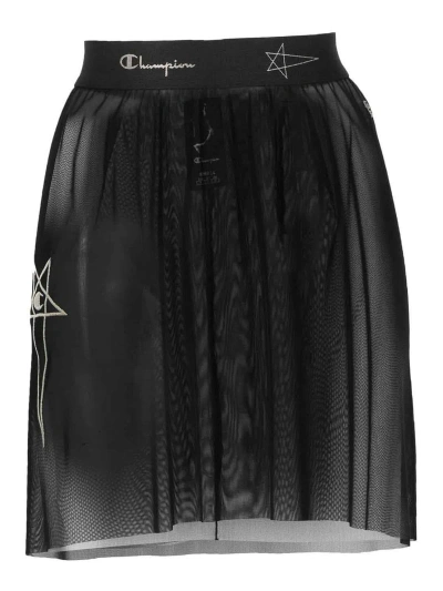 Rick Owens Logo Skirt In Black