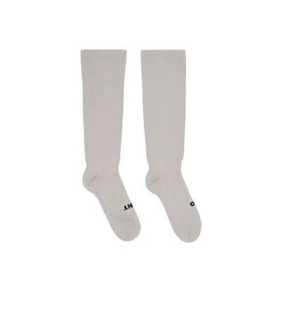 Rick Owens Logo Socks In Off-white