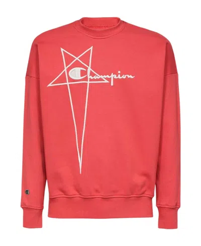 Rick Owens Logo Sweater In Red