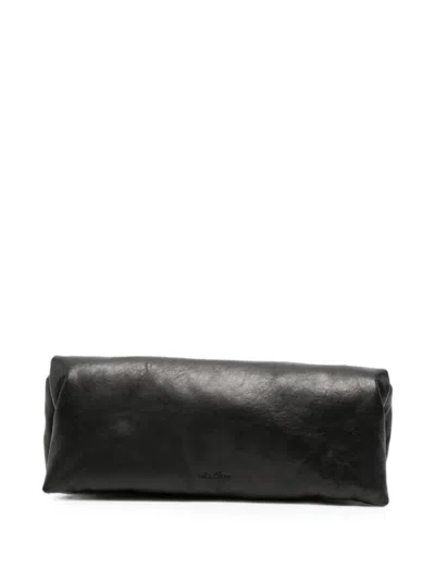 Rick Owens Logo-debossed Padded Leather Clutch Bag In Black
