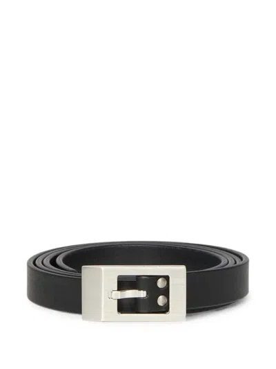 Rick Owens Logo-engraved Buckle Belt In Black