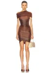 Rick Owens Lilies Lola Minidress In Brown