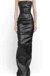 Rick Owens Black Bustier Maxi Dress In Black