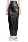Rick Owens Black Al Pillar Maxi Skirt In Black