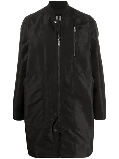 Rick Owens Long Bomber Jacket In Black