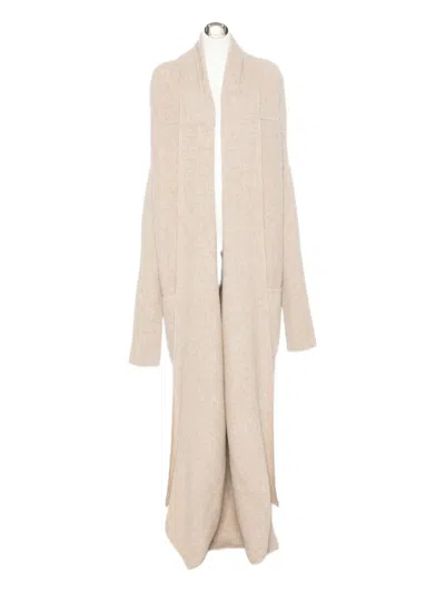 Rick Owens Long Cardi-coat In Neutral