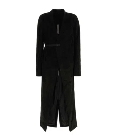 Rick Owens Long Coat In Black