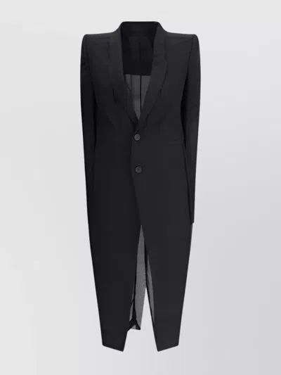 Rick Owens Long Coat In Chiffon Et Tulle